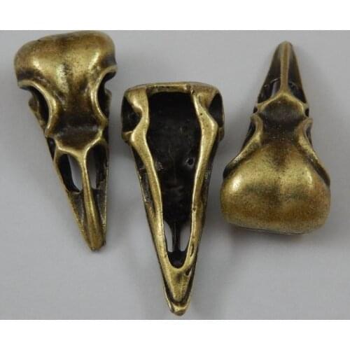 7pcs Scary Head Alloy Skull Charms Pendant Bird Head Jewelry Making Necklace Vintage Gift Bohemia Antique Bronze 32*14*10mm