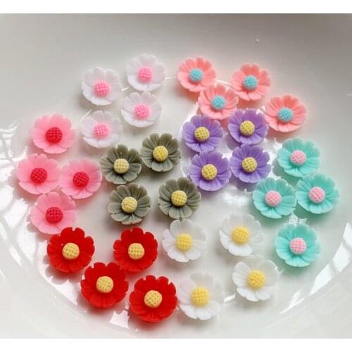 10mm sunflower Resin Flat Back Wedding Decor DIY Make Jewelry Decor nail art decorations 80pcs/lot