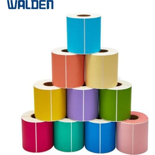 Colorful Self-adhesive Label Roll Blank Three-proof Color Thermal Label Paper Printing Thermal Bar Code Paper RFID Sticker