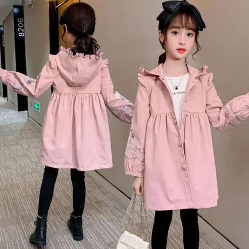 Children Baby Girls Jackets 2020 Autumn Spring Outwear For Girls Trench Coat Kids Outerwear For 3-14Yrs Girls Windbreaker Coats