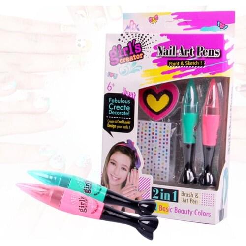 Childrens Nail Art Pen Set Non-toxic Makeup Toy Nail Polish Set 3D Nail Art DIY Decoration Birthday Christmas Gifts For Girls