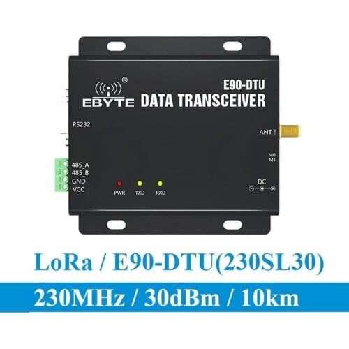 E90-DTU-230SL30 LoRa 1W Modem RS232 RS485 230MHz RSSI Relay IoT vhf Wireless Transceiver Module 30dBm Transmitter and Receiver