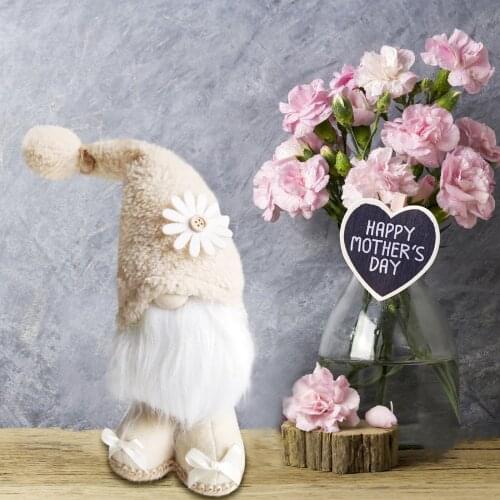 Mothers Day Gnomes Plush Doll Stuffed Toy Spring Flowers Dwarf Faceless Doll Plush Toy Cute Cartoon Doll Model Toy Kids Toys