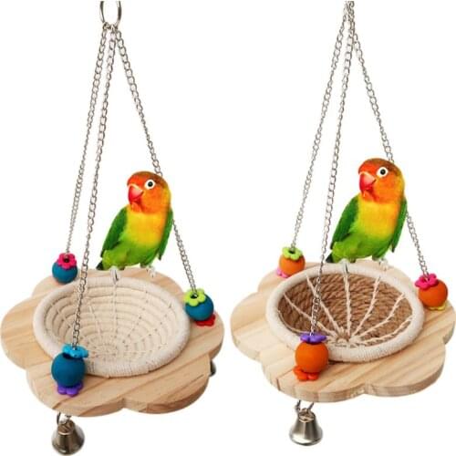 Cotton Rope Bird Breeding Nest Hanging Bed Hammock Canary Finch Lovebird Small Parrot Cage Hatching Nest Box