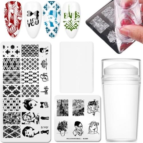 Nail Stamping Printing Set Nails Kit Nail Stamper For Template Plate DIY Character Manicure Decor Tools