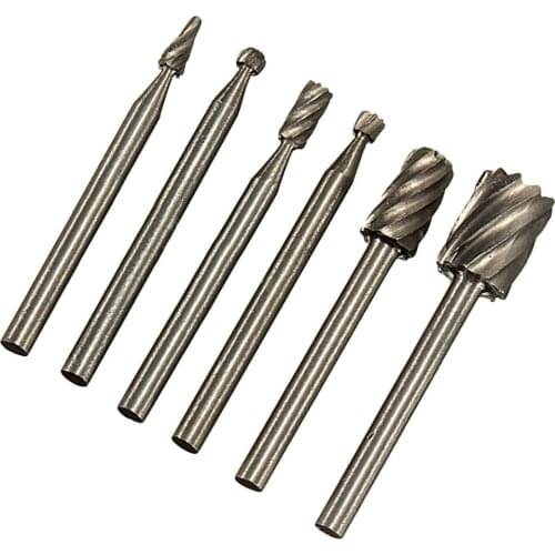 6pcs Shank HSS Rotary Burr File Set Milling Drill Cutter Router Bit Dropshopping