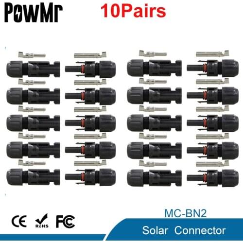 Newest 10 Pair PV Connector Solar Connectors Solar Panel Male & Female Connector for Solar System Waterproof 1000V