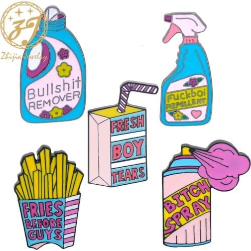 Zhijia New Hot Sale Creative Blue Purple Brooch Pin Jewelry Feminism Feminist Women Color Brooch Lapel Backpack Hat Decoration