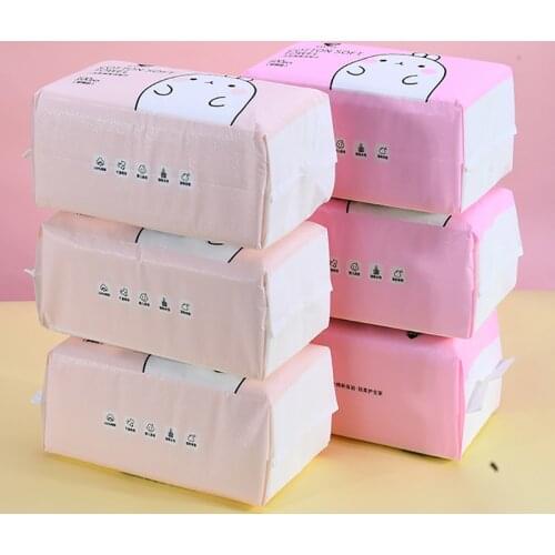 100 Count Disposable Face Towel Cotton Thick Facial Cleansing Tissue Paper Wet and Dry Use 20*20cm