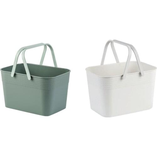 HOT-Makeup Organizer Sundries Storage Box Case Bath Organizer Bath Basket Shower Storage Basket with Handle