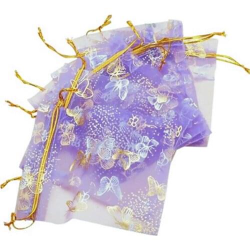 55KA 25Pcs Organza Gift Bags Jewellery Drawstring Pouches Wedding Party Candy 10X12cm
