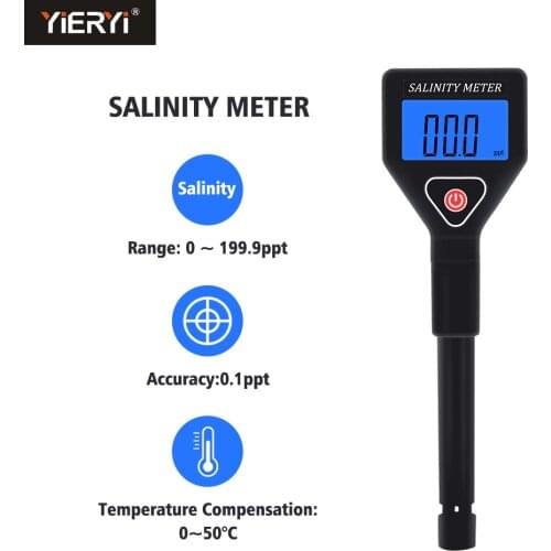 Portable Salinity Meter Seawater Food Salty Tester Digital Halometer Salt Gauge Brine Concentration for Aquarium Swimming Pool