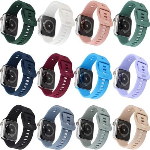 Silicone Strap For Apple Watch Band 44mm 40mm 38mm 42mm Smartwatch Rubber Sports Watchband Belt Bracelet iWatch Serie 3 4 5 6 SE