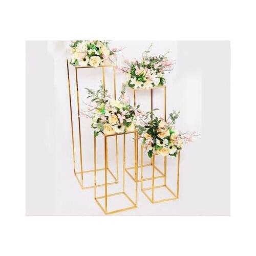 Wedding iron frame, golden box, geometric guide frame, stage T, on-site decoration, props, wedding flower stand