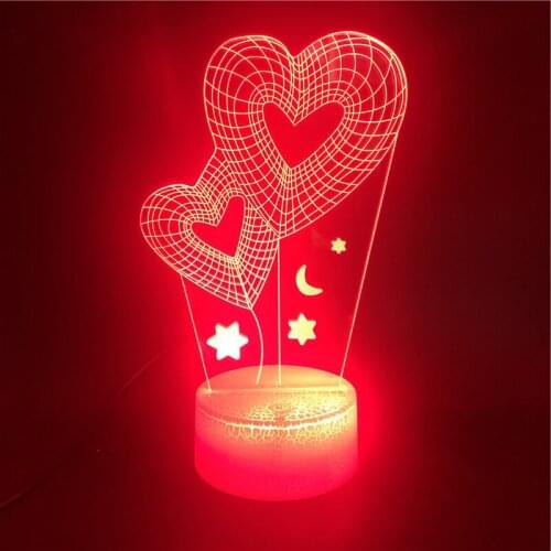 Creative 3D Illusion LED Night Light table bedside Lamp I Love You Home Decoration Gift For Mothers Day