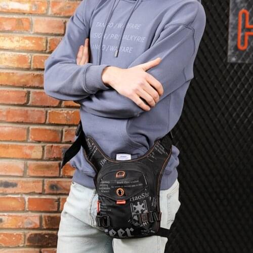 Men Waterproof Nylon Drop Leg Bag Thigh Hip Bum Belt Leg Fanny Pack Boys Waist Travel Riding Motorcycle Crossbody Shoulder Bags