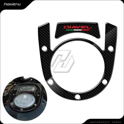 3D Motorcycle Tank Pad Protection Fuel Cap Compatible Case for Ducati Diavel Models Carbon-look