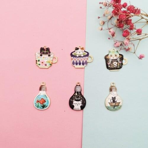 10pcs Letters Heart Shaped Enamel Charms Pendants Love Girls Floating Fit Making Bracelet Earrings Hair Jewelry DIY Accessories