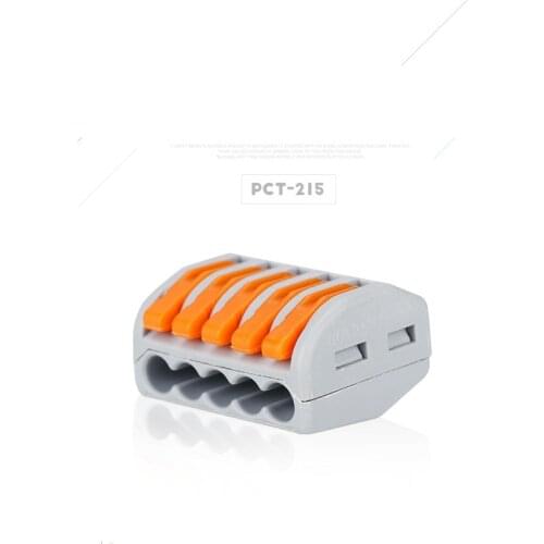 10pcs/lot 5Pin Universal Compact 5 Wire Connector Conductor Terminal Block 222-415 PCT-215