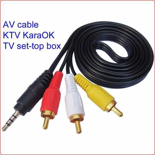 100pc/lot wholesale free shipping high quality 1 to 3 AV audio+video cable for TV set-top TV box home KTV KaraOk Power amplifier