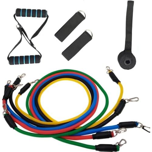 11Pcs Exercise Resistance Bands Sets for Women and Men Fitness Gym Strength Training Body Yoga Pilates Sport Rubber Band Pull Up