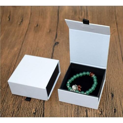 120pcs/lot White Box top and bottom 8.3*8.5*4CM chain bracelet Boxes Jewelry Packaging Display Carrying Case Gift Boxes