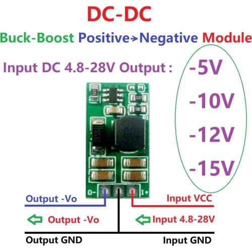 2pcs 3w+/- Voltage Converter Positive And Negative Power Supply Dc-Dc Step-Up/Step-Down Module +4.8~+28v To -5v -10v -12v-15v
