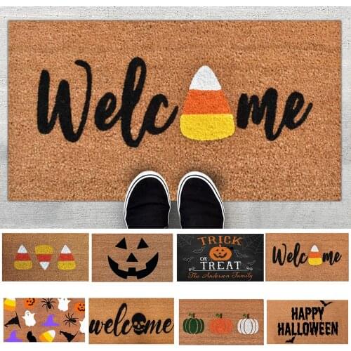 2021 Halloween Door Mat Floor Mat Outdoor Indoor Gnome Pumpkin Doormat Entrance Hallway Welcome Bedroom Kitchen Rug Party Decor