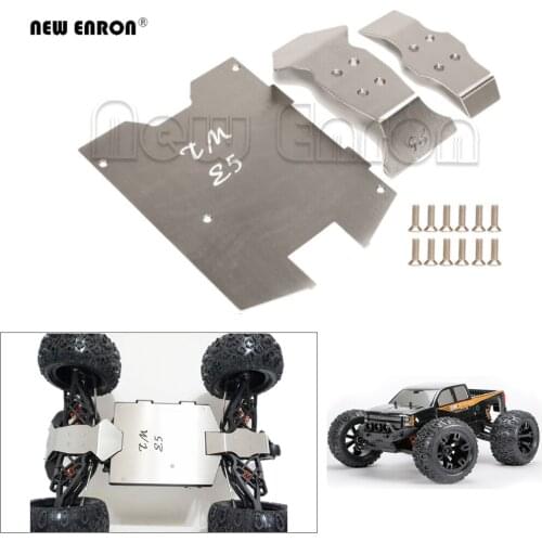 3Pcs Stainless Steel Chassis Protector Guard Armor Skid Plate for RC Car Parts 1/10 Electric Team Magic TM E5 Monster Truck Car