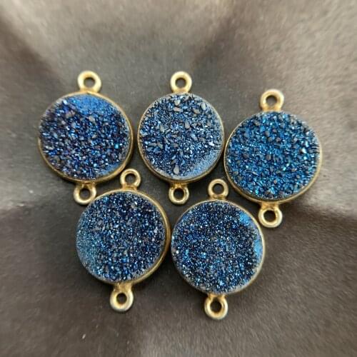 5pcs 925 gold cluster blue 12.5mm