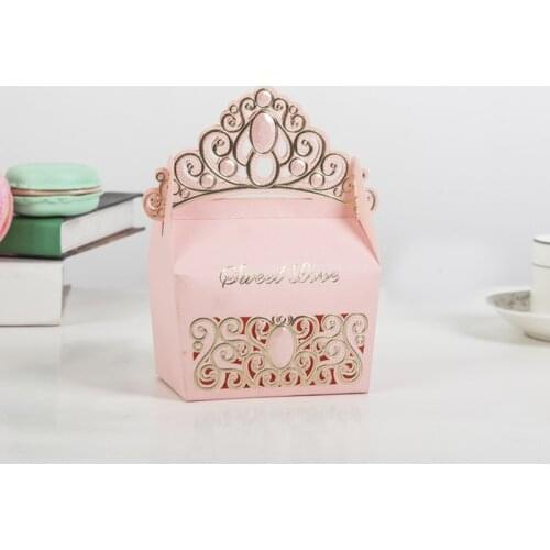 5pcs Gold Foil Cake Box Cardboard Cake Sweet Candy Gift Box Packaging Wedding Dragees Box Wrapping Paper Event & Party Supplies