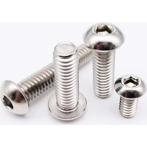 50pcs UNC 2#-56 4#-40 6#-32 8#-32 US Coarse Thread 304 stainless steel Allen Hex Hexagon Socket Button Head Screw Bolt ISO7380