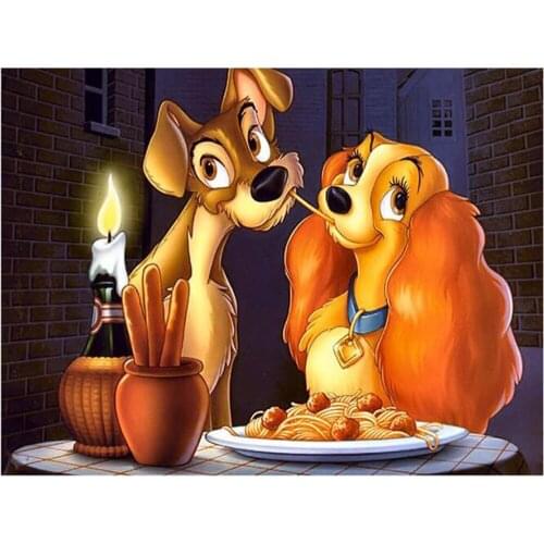 New 5D Diamond Embroidery Dog Full Square/Round Diamond Mosaic DIY Diamond Painting Cartoon Kit Handicraft Home Decorative ZF334