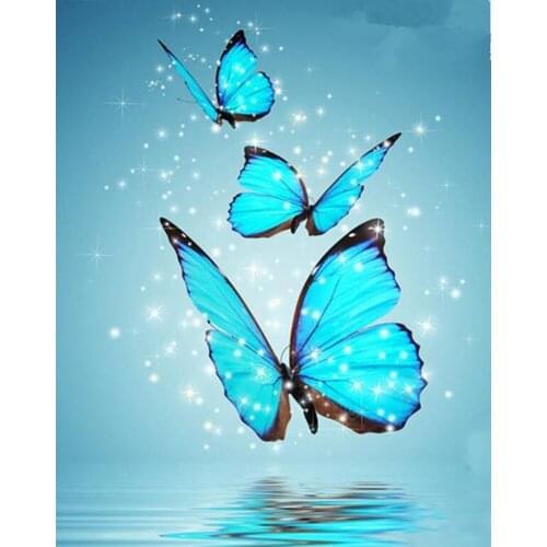Full Square/Round Drill 5D DIY Diamond Painting Blue Butterfly Diamond Embroidery Sale Cross Stitch Mosaic Home Decor Gift TY531