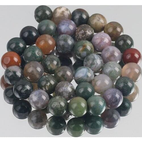 Natural Round Indian Agates Stone Beads Smooth Loose Spacer Beads For Jewelry Making DIY Bracelet Necklace 15'' 4/6/8/10/12mm