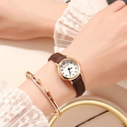 Womens Fashion White Small Watches Ulzzang Brand Ladies Quartz Wristwatch Simple Retro Montre Femme Leather Band Clock 2020