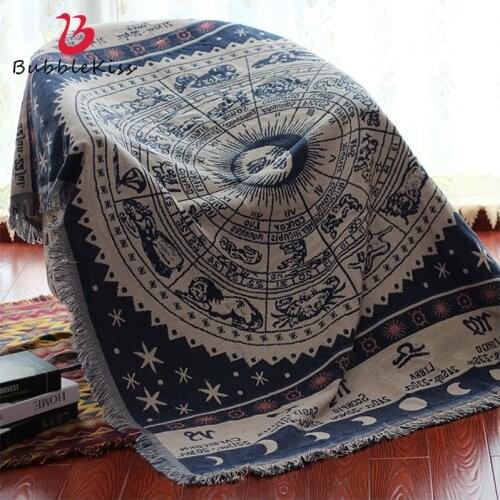 Bubble Kiss 2020 New Arrival Nordic Blanket Non-Slip Home Sofa Decorative Blanket Kids Room Bedside Embroidered Tassel Blanket