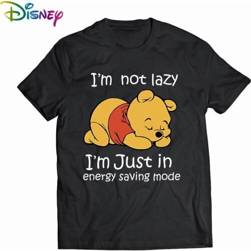 Disney Women Harajuku T Shirt Bear Print Cartoon Casual Summer Tops Fun Spoof Female Loose Tees Cute Ulzzang Vintage T-Shirt Top