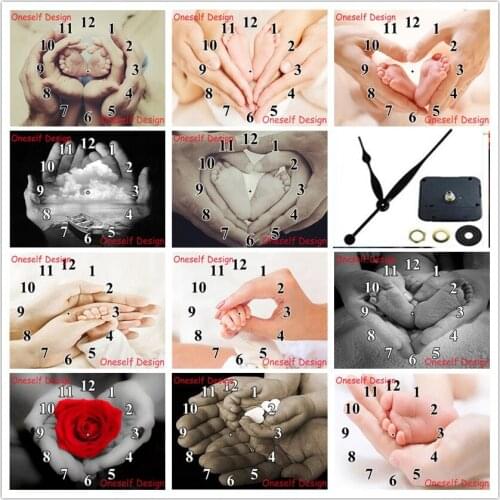 Top popular 5d diamond painting with Mechanical clock family herat 5d diamond embroidery clock diamond mosaic sale wall sticker