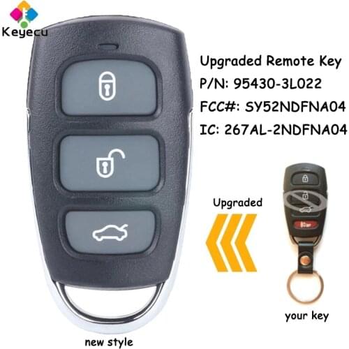 KEYECU Keyless Entry Remote Transmitter Control Key With 4 Buttons - FOB for Azera 2006-2011 Veracruz 2007-2012 P/N: 95430-3L022