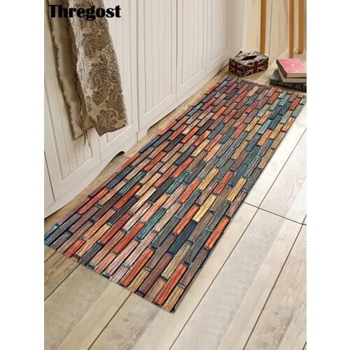 Thregost Printed Kitchen Rugs Soft Microfiber 3D Floor Mat Long Carpet Washable Christmas Decorations Home Carpets for Bedroom