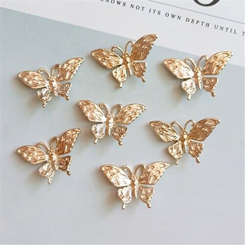 10Pieces Metal Butterfly Handmade Decorative Diy Hair Accessories Brooch Jewelry Making Accessories