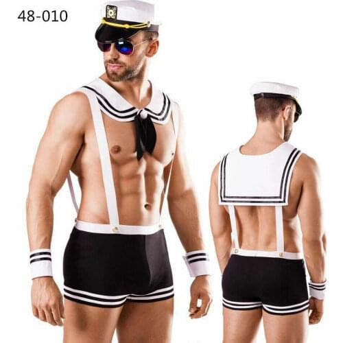Mens Carnival Sailor Captain Navy Uniform 80s Fancy Dress Costume Stag Hen Party SM010