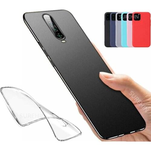 SUREHIN Soft case for POCO X2 cover black red blue Pink Green Yellow clear transparent silicone case cover for Poco X2 case