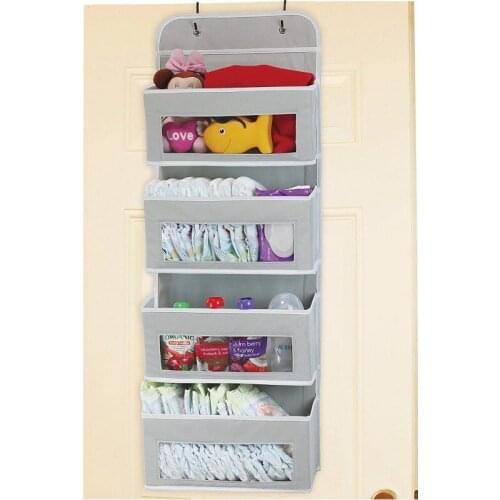 Over The Door Pocket Organizer Hanging Closet Clear Window Storage Bag with Hooks Children Nursery Closet,Wall-mounted Household