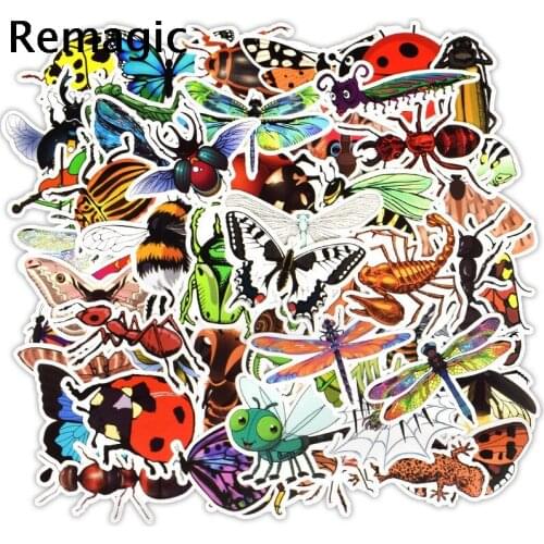 50pcs Funny Insects classic 90s kids Stickers pack paster cosplay scrapbooking diy phone laptop home decorations gifts