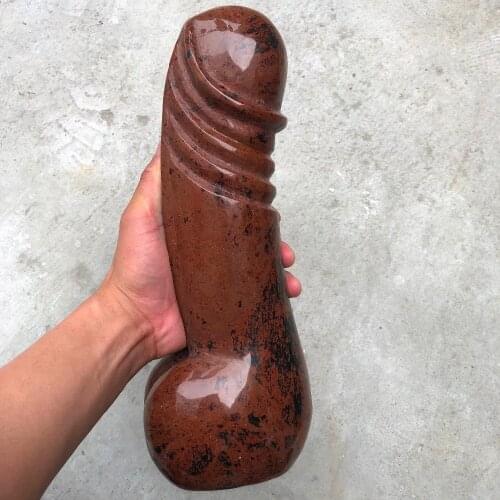 Natural red plus black crystal hand carved quartz crystal massage