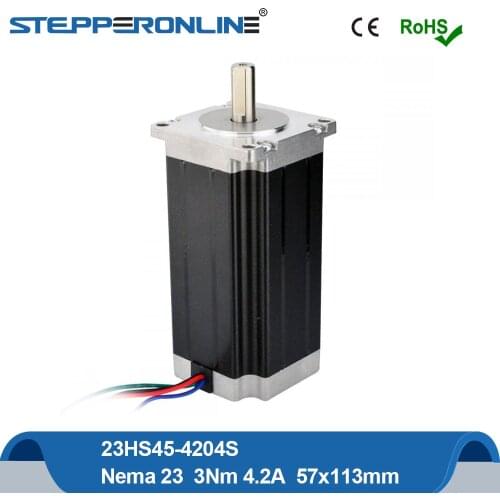 Nema23 Stepper Motor 3Nm 57x113mm 4.2A 4-lead Nema 23 Stepping Motor 10mm Shaft for CNC Engraving Milling Machine