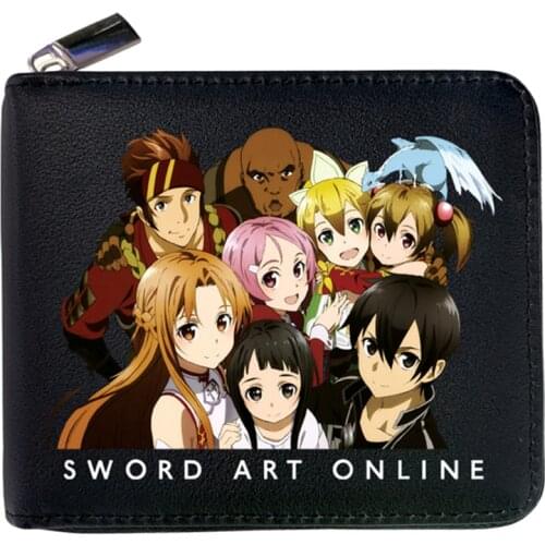 New Arrival Anime Japanese Cartoon Sword Art Online Wallet PU Leather Short Purse With Card Holder