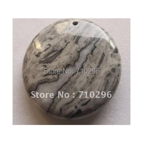 5 pcs/lot Map Jaspe r Natural Stone Pendants 35mm Semi stone Charming Pendant for jewelry making